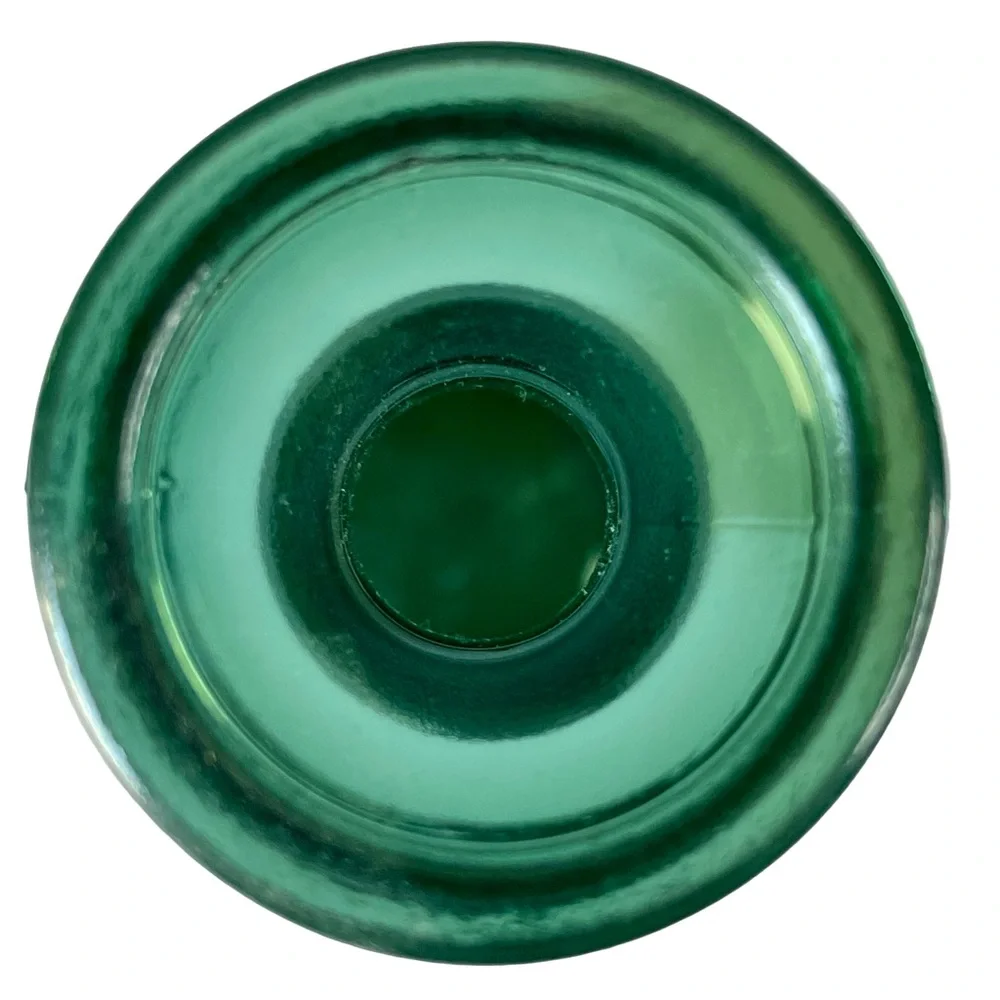 Vintage Isabel Green Glass Mini Carafe Decanter Vase 8.5 inch